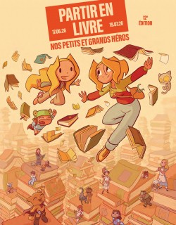 Affiche officielle de Partir en Livre signée Julien Neel, conception graphique Studio CC