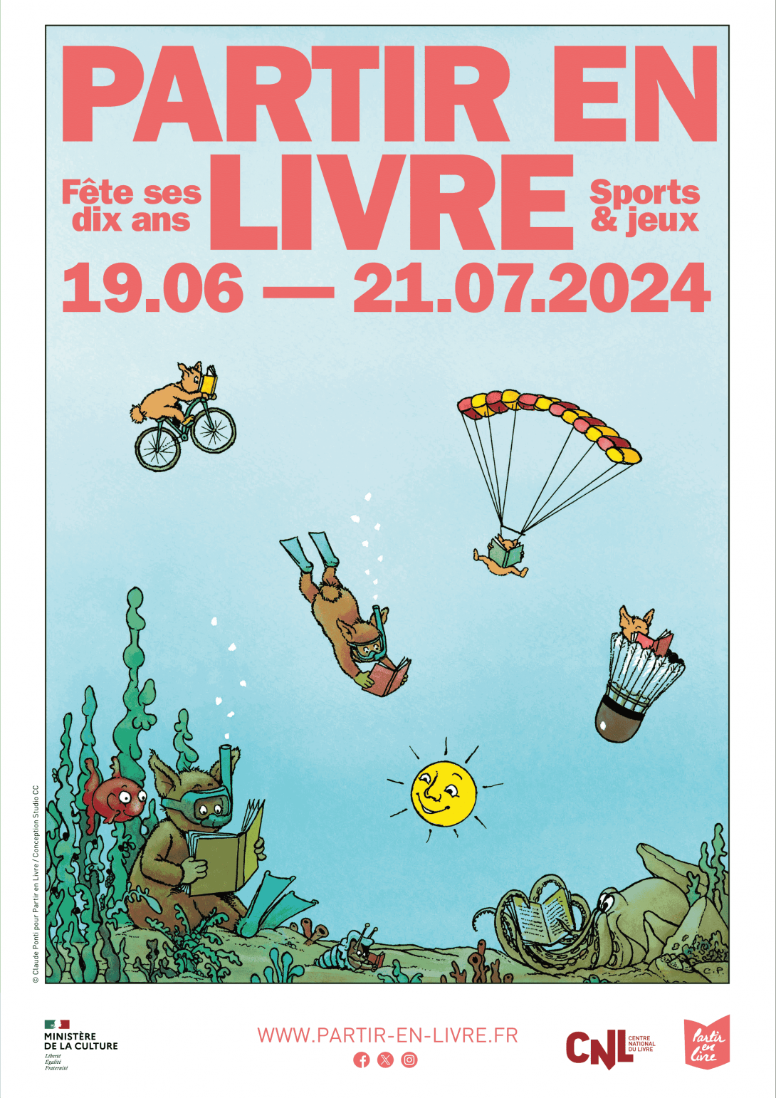 Affiche officielle 10 ans Partir en Livre